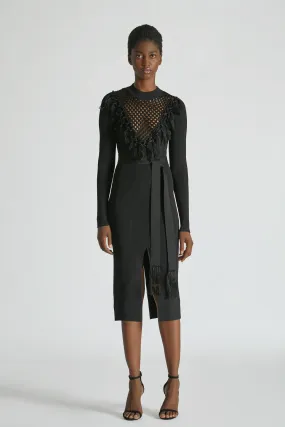 Macrame Knit Midi Dress