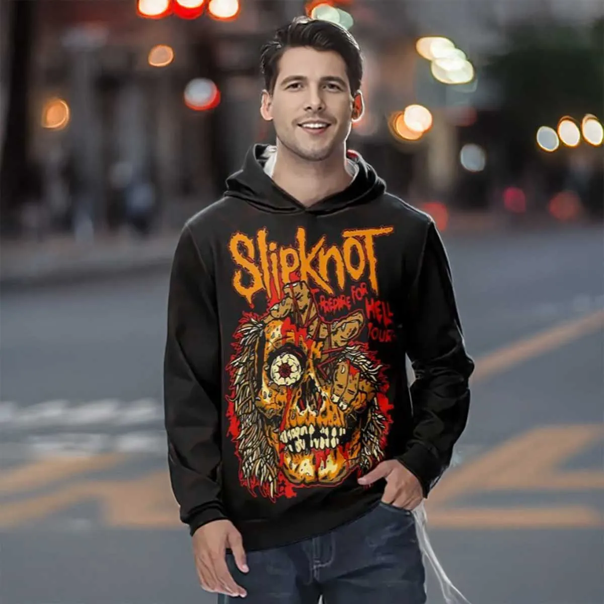 Mens Lightweight Slipknot Prepare for Hell Tour Hoodie XL