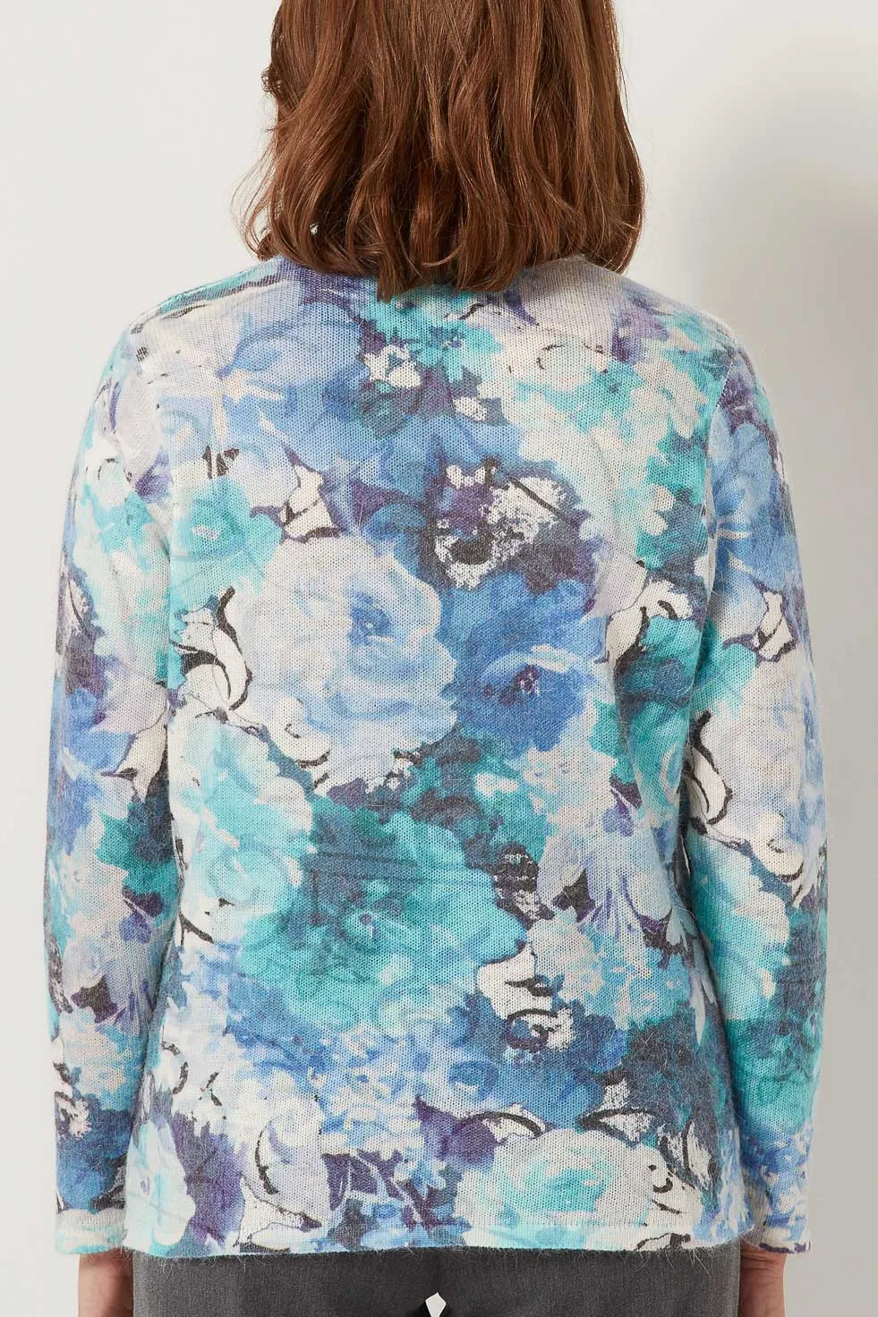MIDNIGHT ROSES FLUFFY CARDIGAN