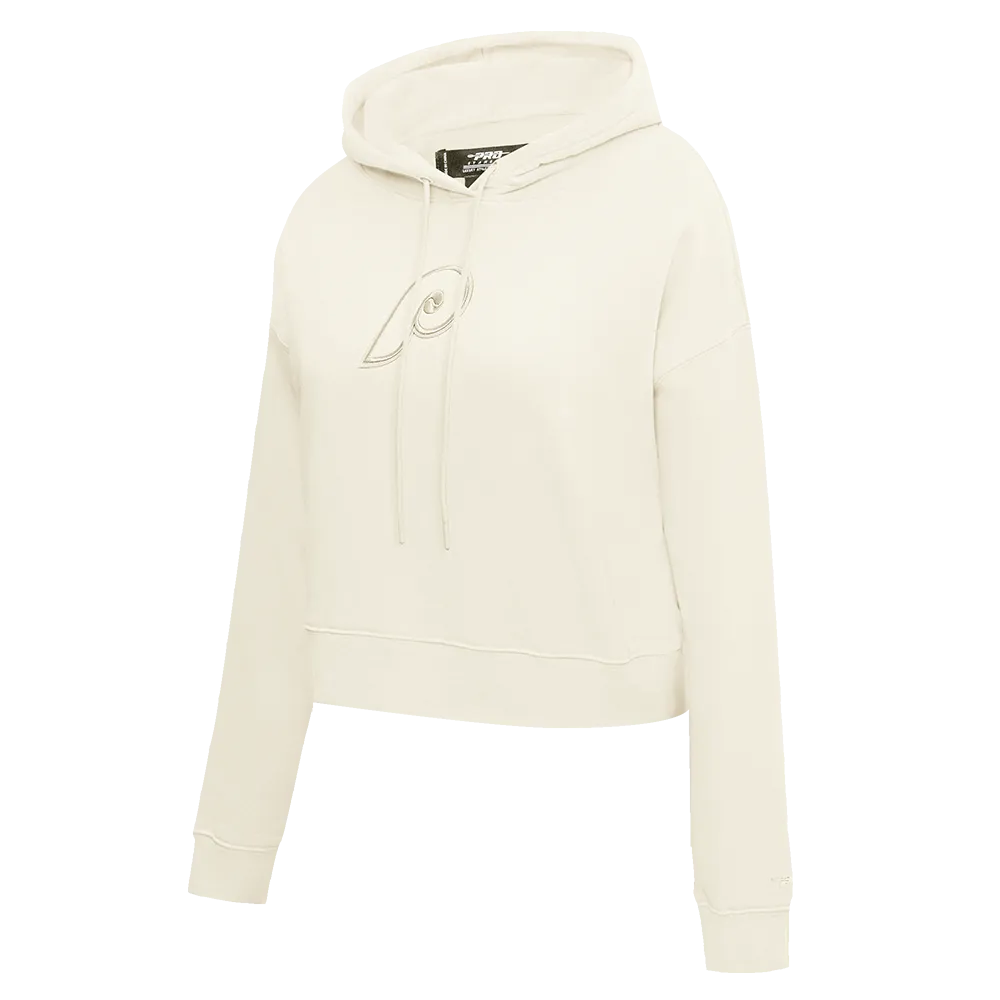 MLB PHILADELPHIA PHILLIES RETRO NEUTRAL WOMEN'S CROPPED PO HOODIE (EGGSHELL)