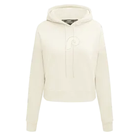 MLB PHILADELPHIA PHILLIES RETRO NEUTRAL WOMEN'S CROPPED PO HOODIE (EGGSHELL)