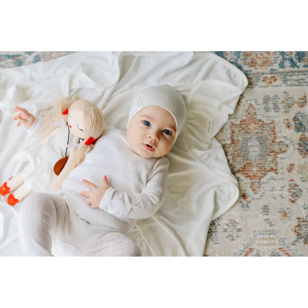 Modal Swaddle & Beanie Set in Gift Box - Ivory