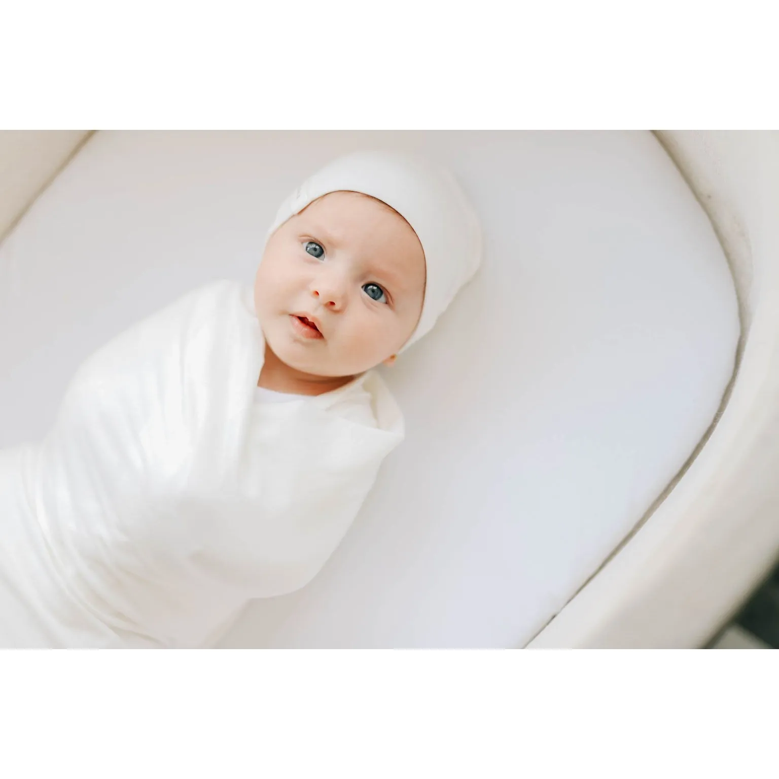 Modal Swaddle & Beanie Set in Gift Box - Ivory