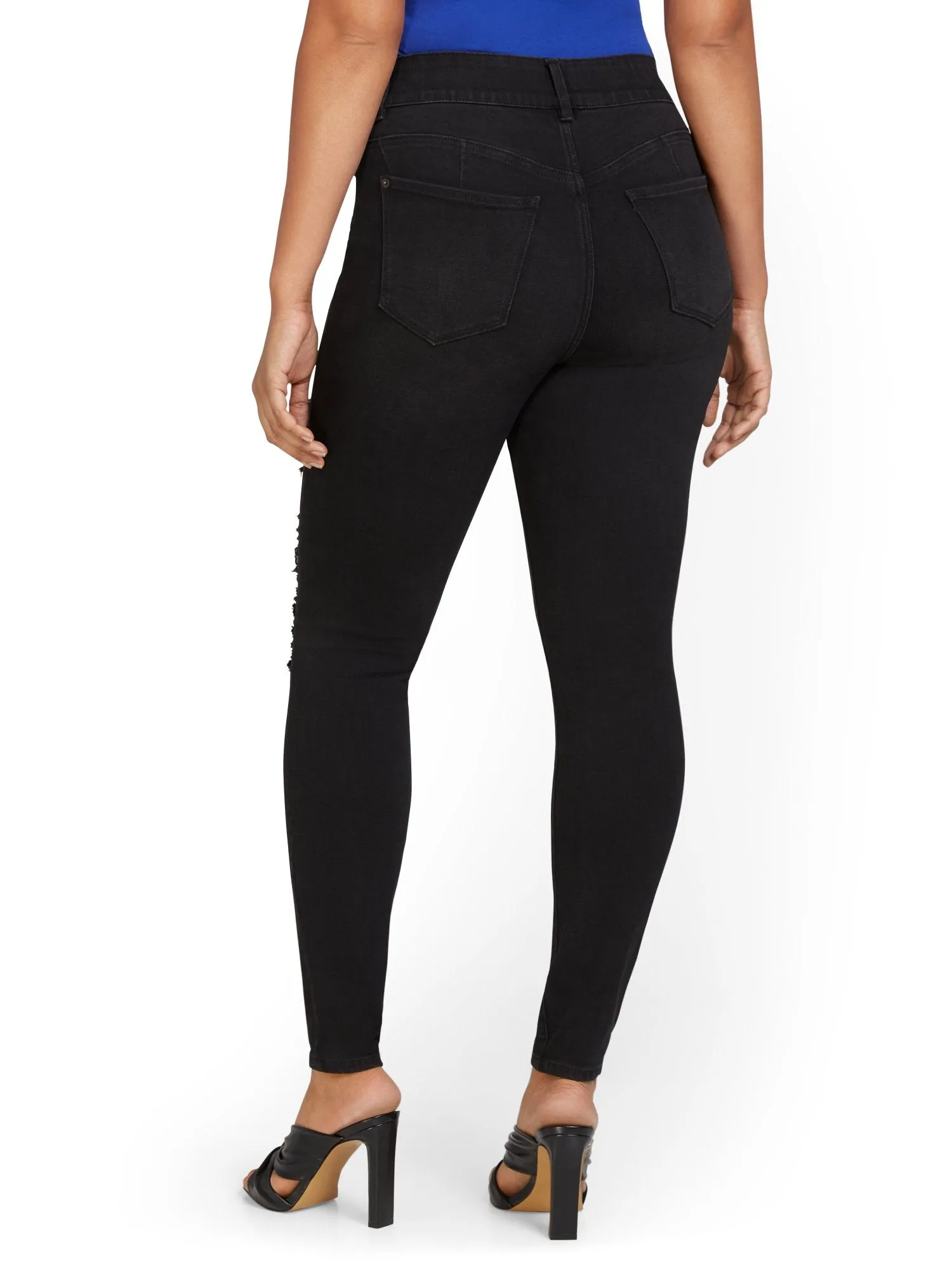Mya Curvy High-Waisted Super-Skinny Jeans - Black