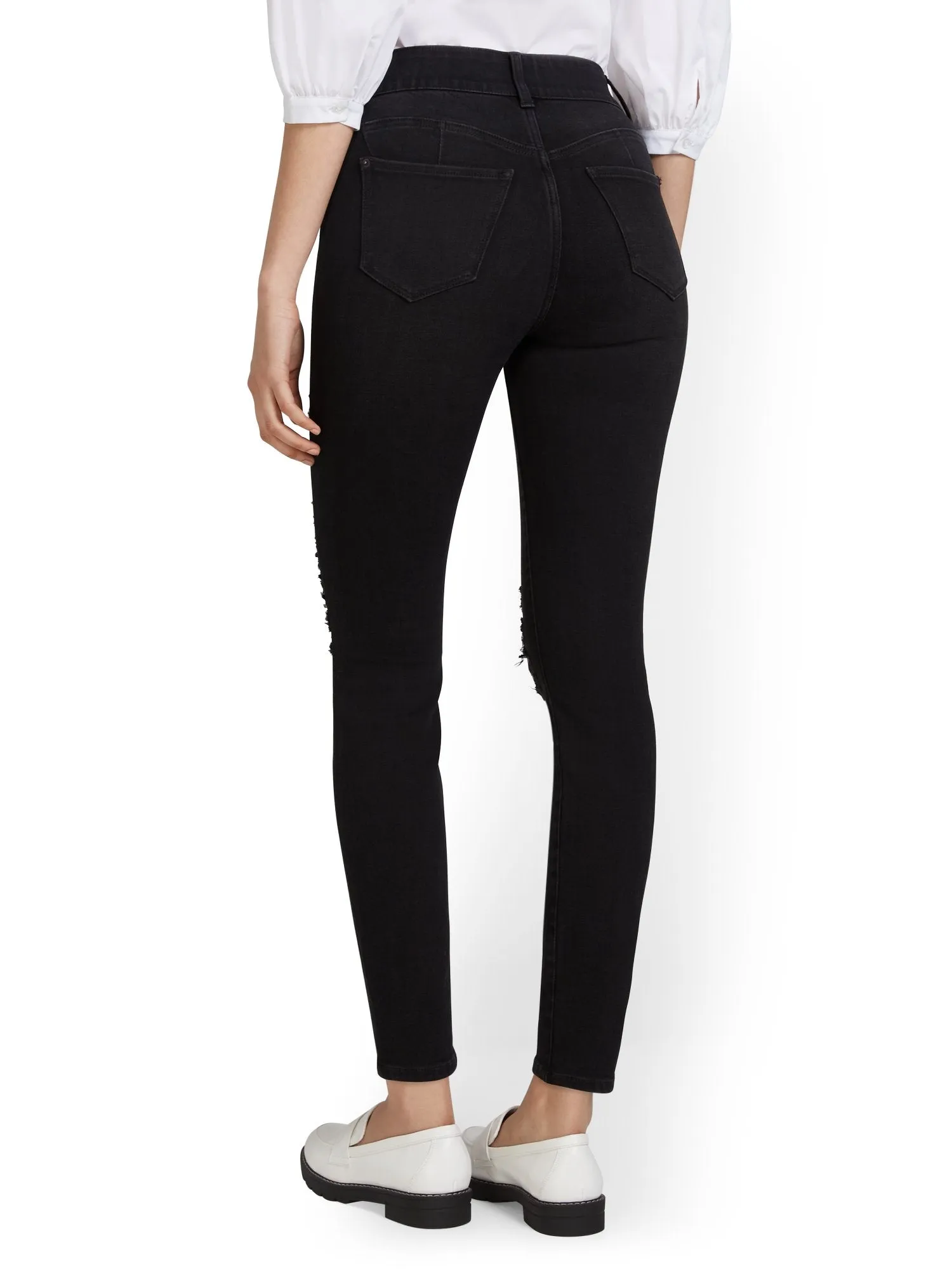 Mya Curvy High-Waisted Super-Skinny Jeans - Black