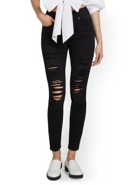 Mya Curvy High-Waisted Super-Skinny Jeans - Black