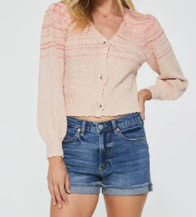 NADIRA CARDIGAN ROSE QUARTZ POINTELLE