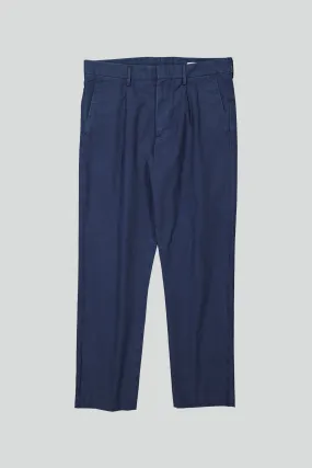 No Nationality Bill Pleated Chino - Navy Blue