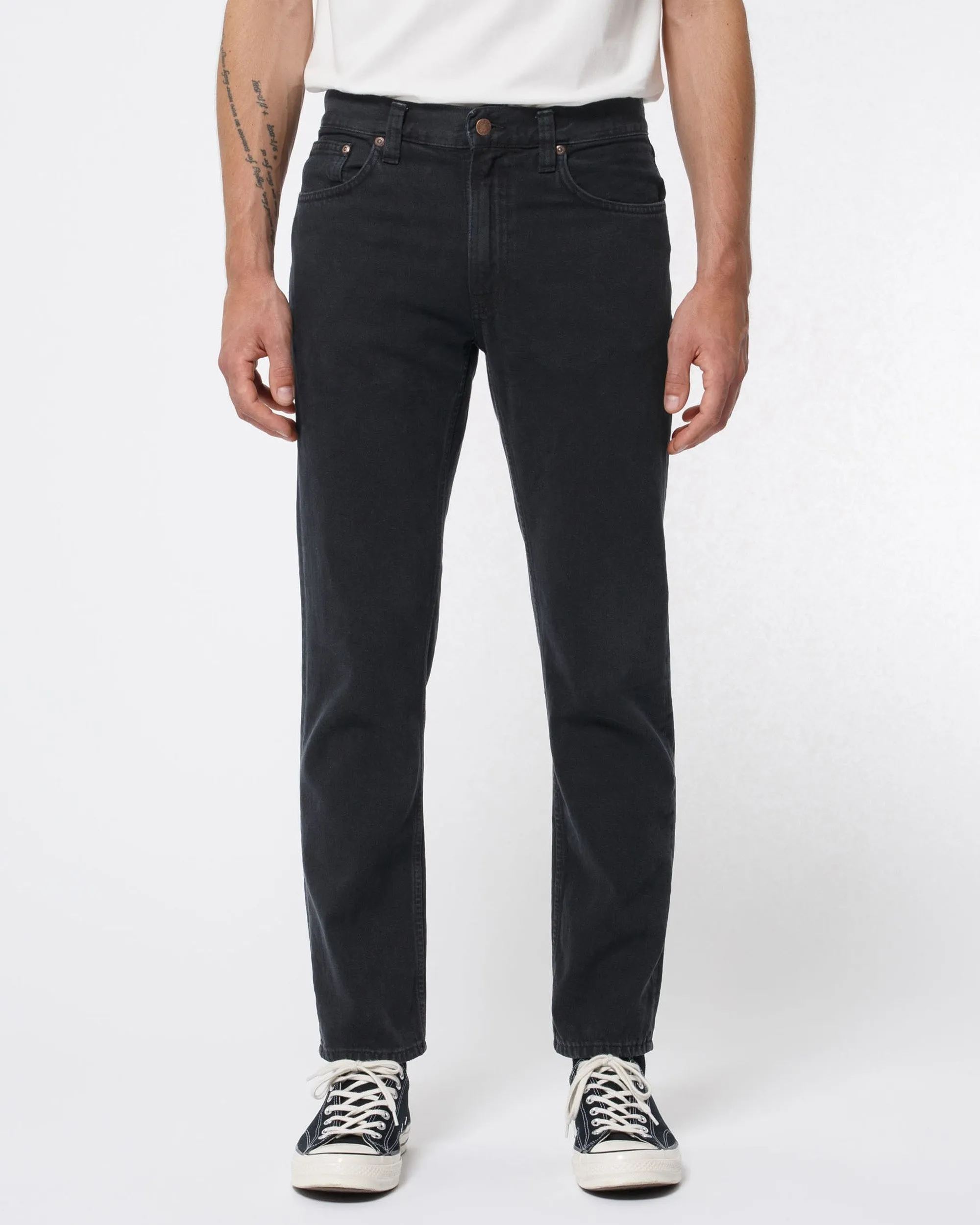 Nudie Gritty Jackson Regular Fit Mens Jeans - Black Forest