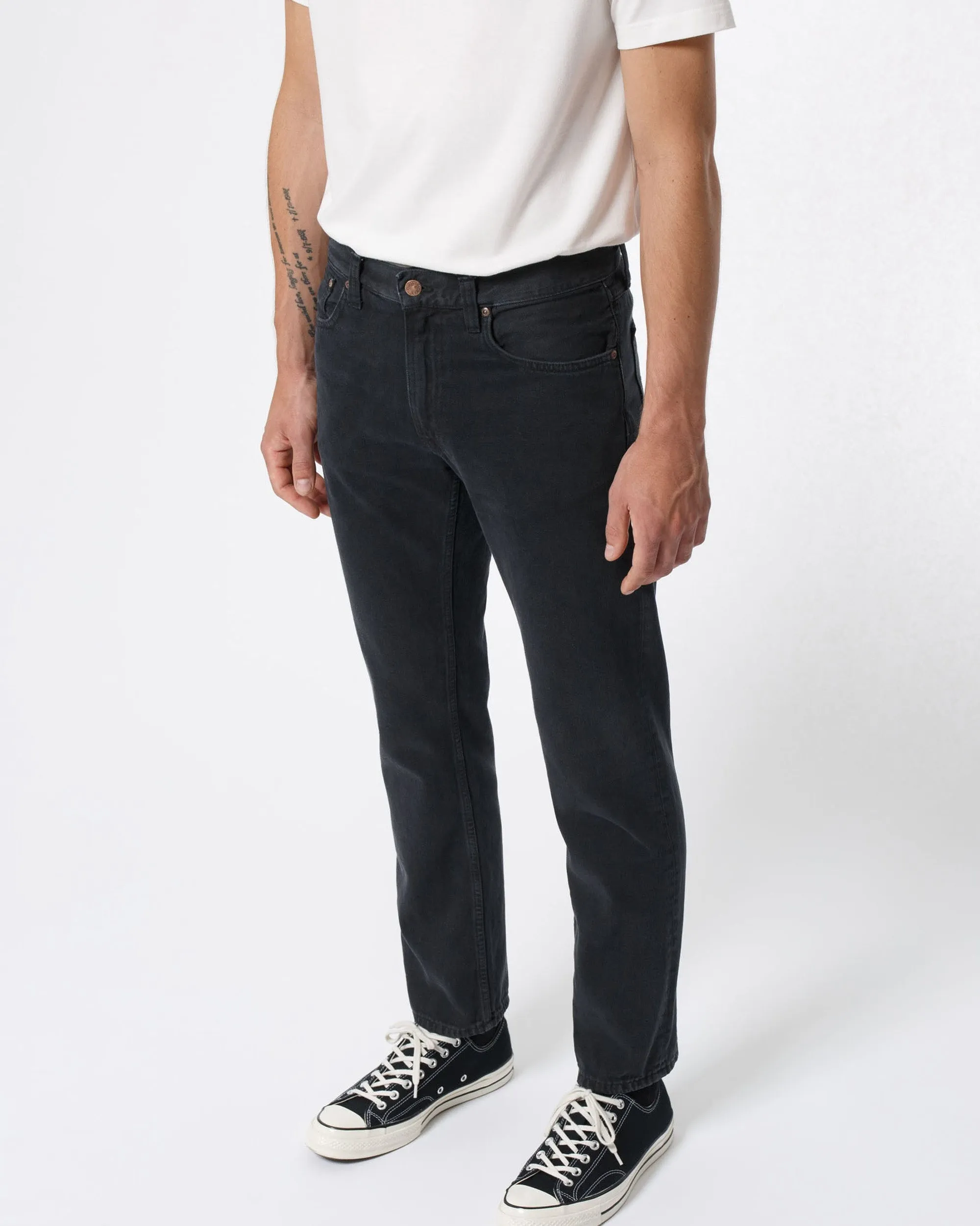Nudie Gritty Jackson Regular Fit Mens Jeans - Black Forest