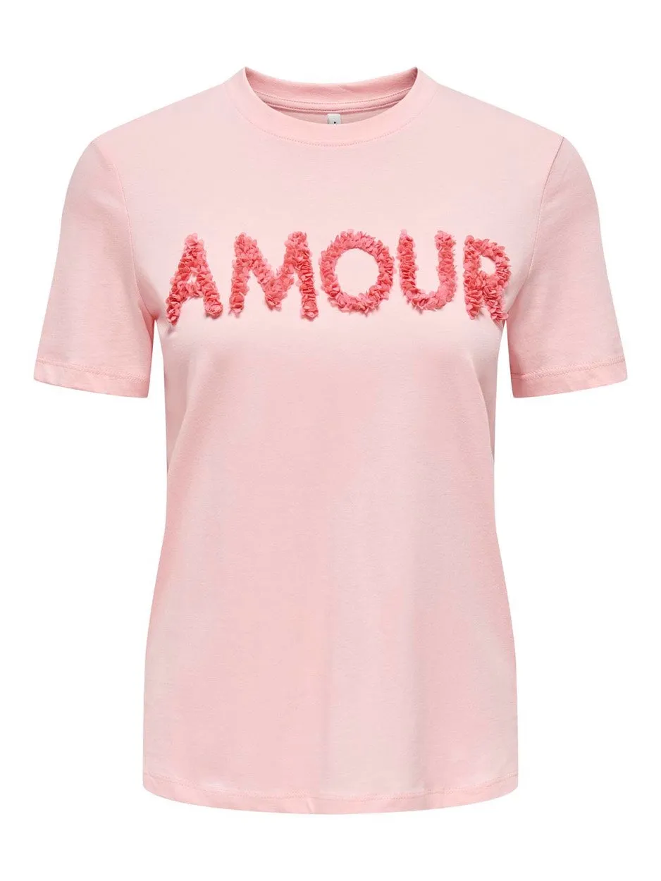 Onllucia Life Reg S/s Slit Top Box - Licht Roze