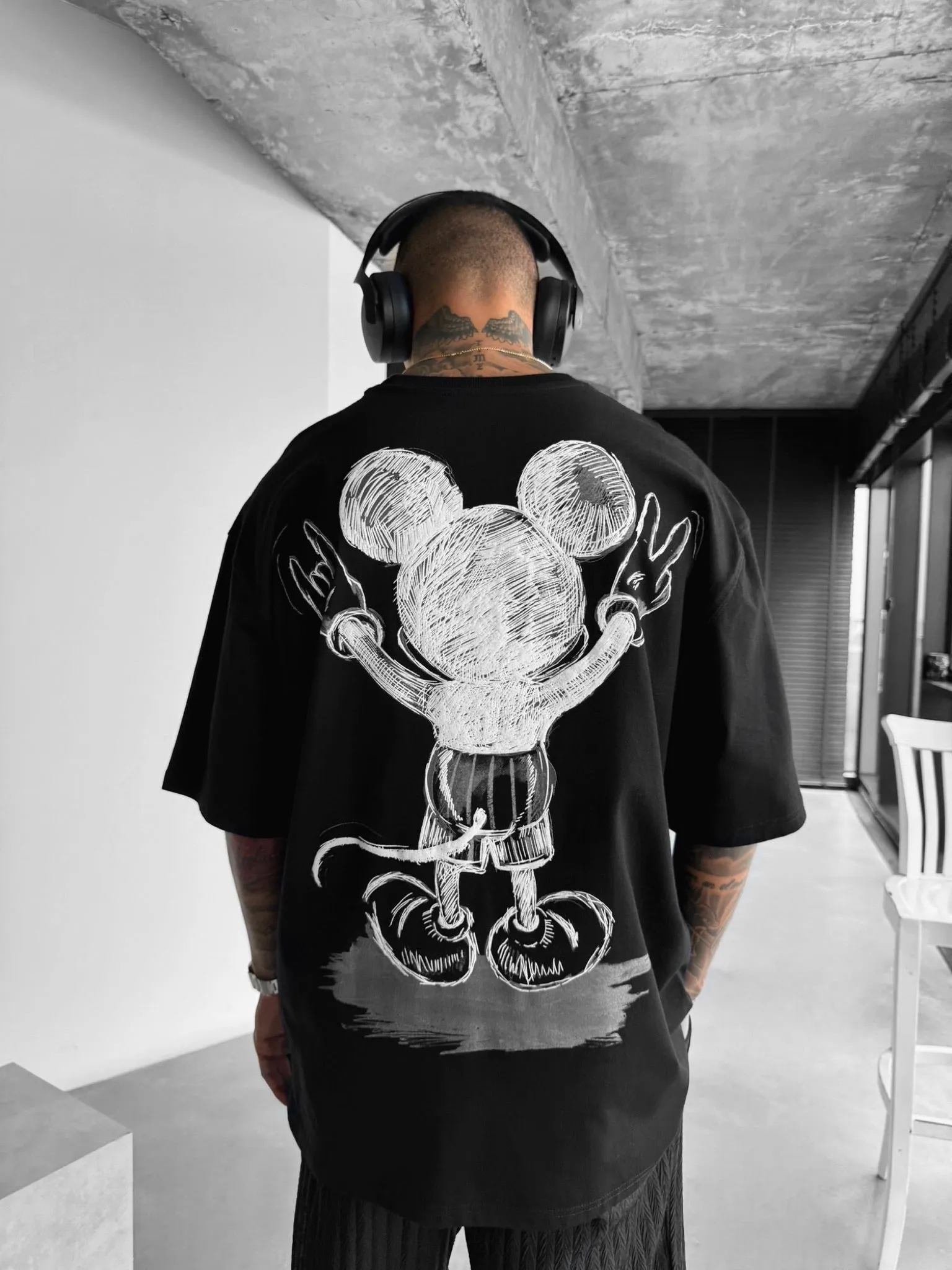 Oversize Mouse T-shirt - Black and White