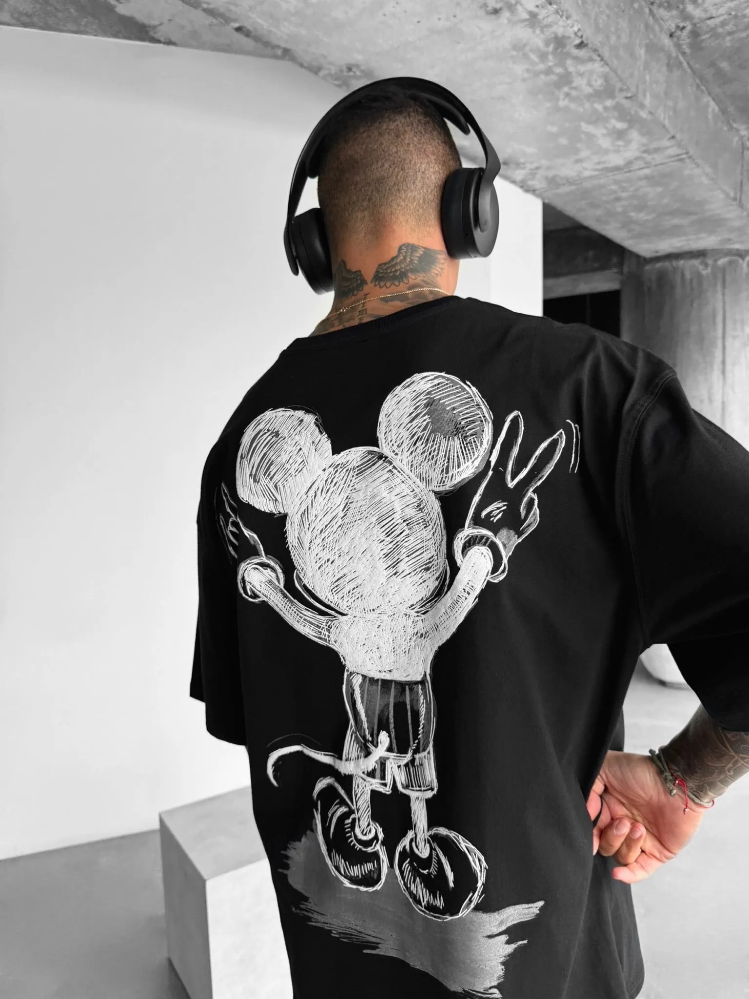 Oversize Mouse T-shirt - Black and White