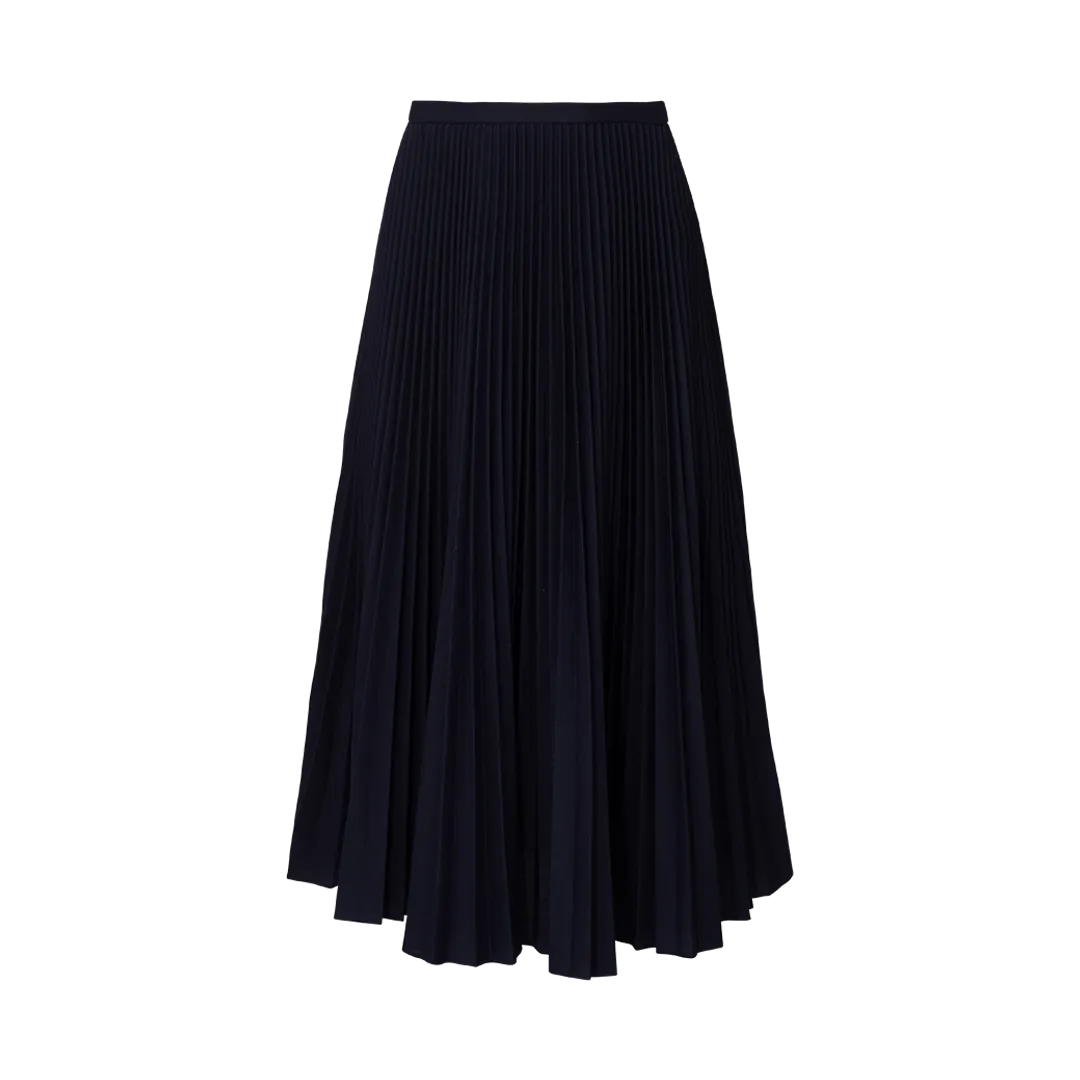 Pleated High Waist Midi Skirt