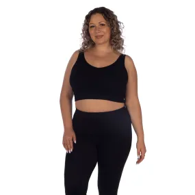 Plus Soft Ribbed V Neck Crop Top