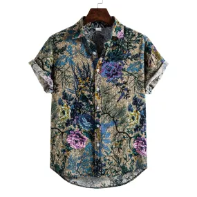 Printing Long Sleeve Shirt Men's Lapel Shirt - GlamzLife