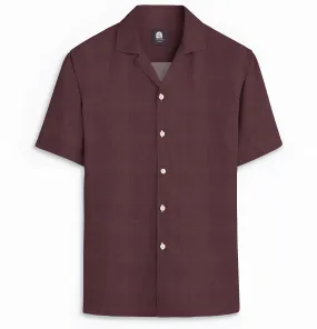 Pure Linen - Camp Collar - Short Sleeve - Maroon