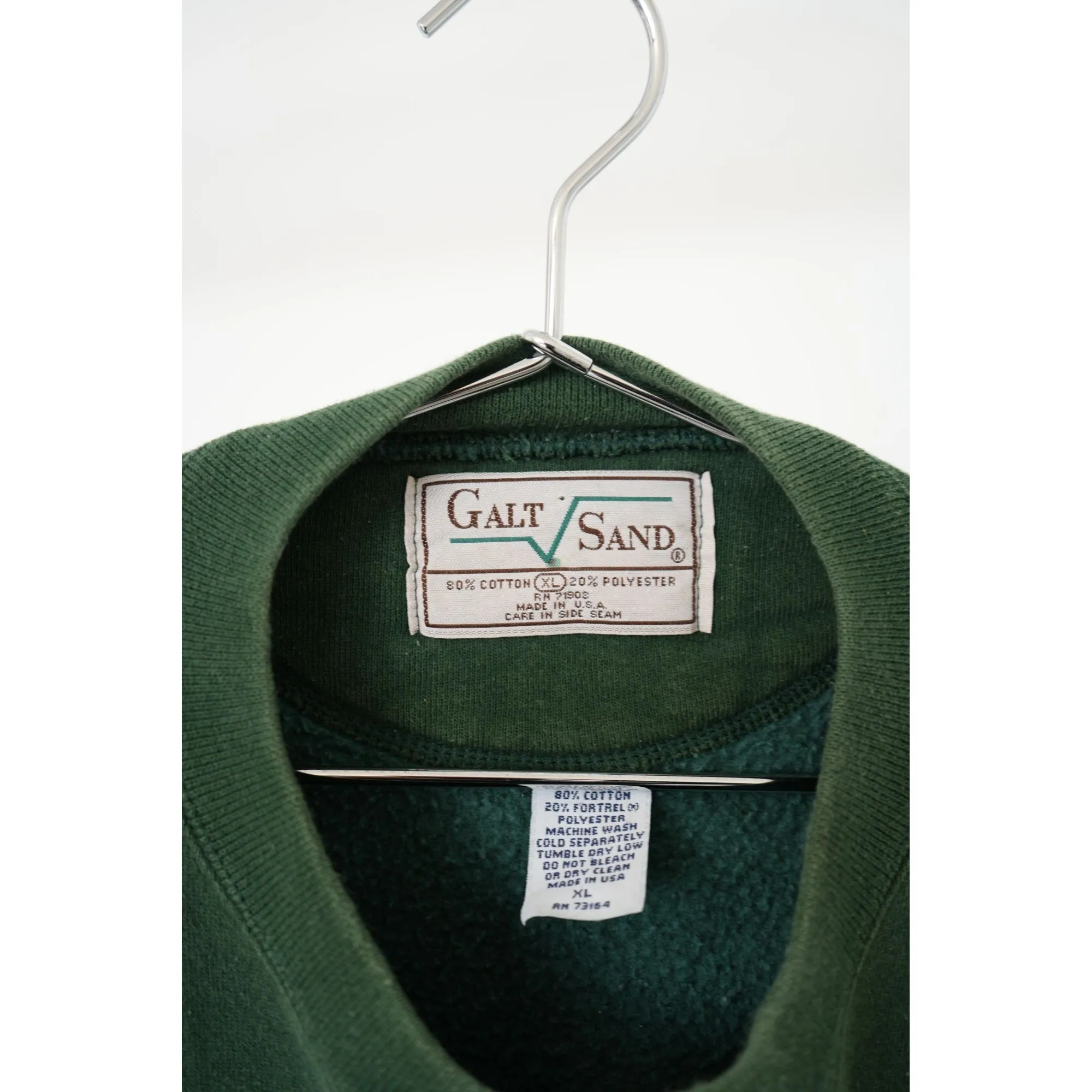 "Retail" Vintage Galt Sand Miami Hurricanes Embroidered Pullover Sweatshirt Green XL