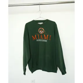 "Retail" Vintage Galt Sand Miami Hurricanes Embroidered Pullover Sweatshirt Green XL