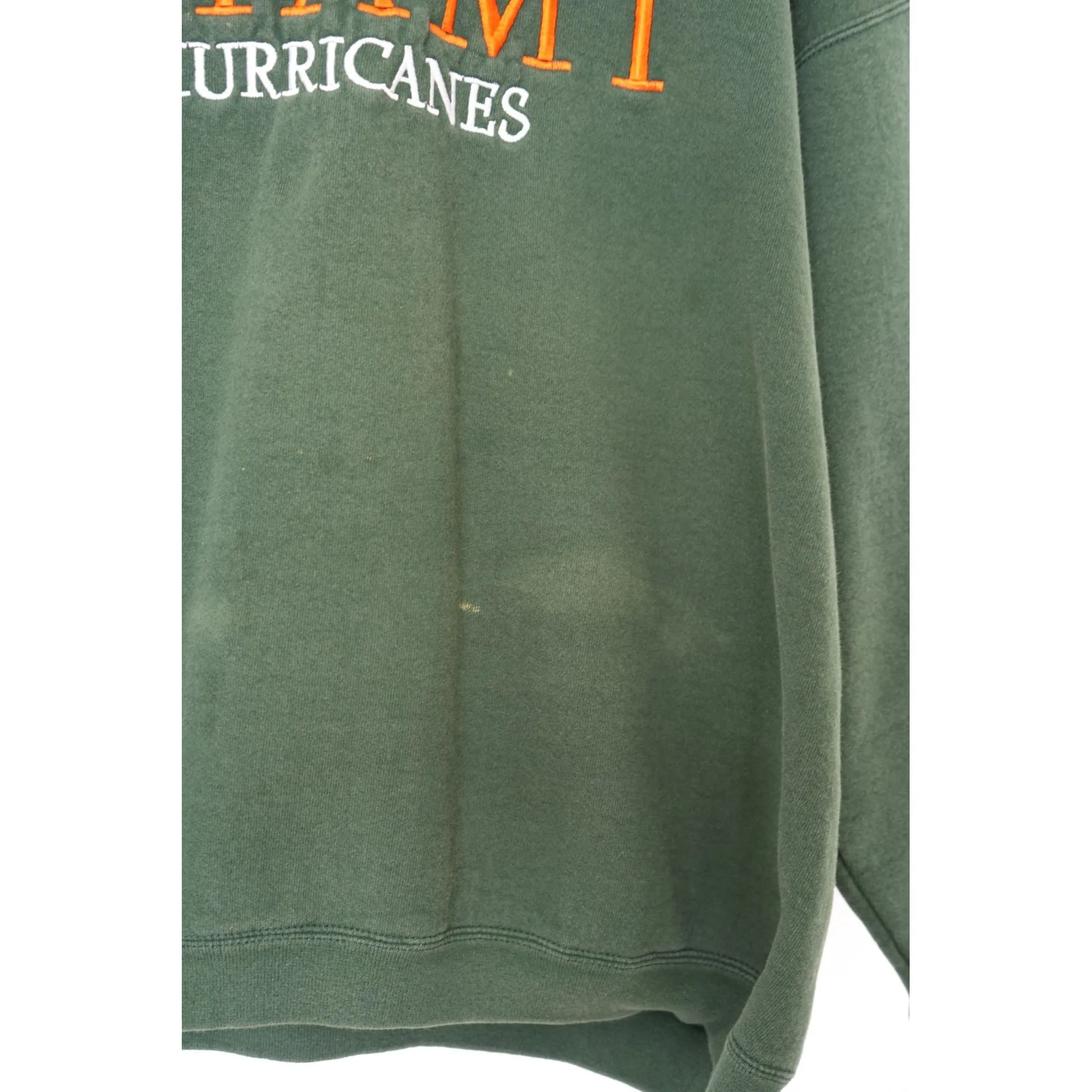 "Retail" Vintage Galt Sand Miami Hurricanes Embroidered Pullover Sweatshirt Green XL