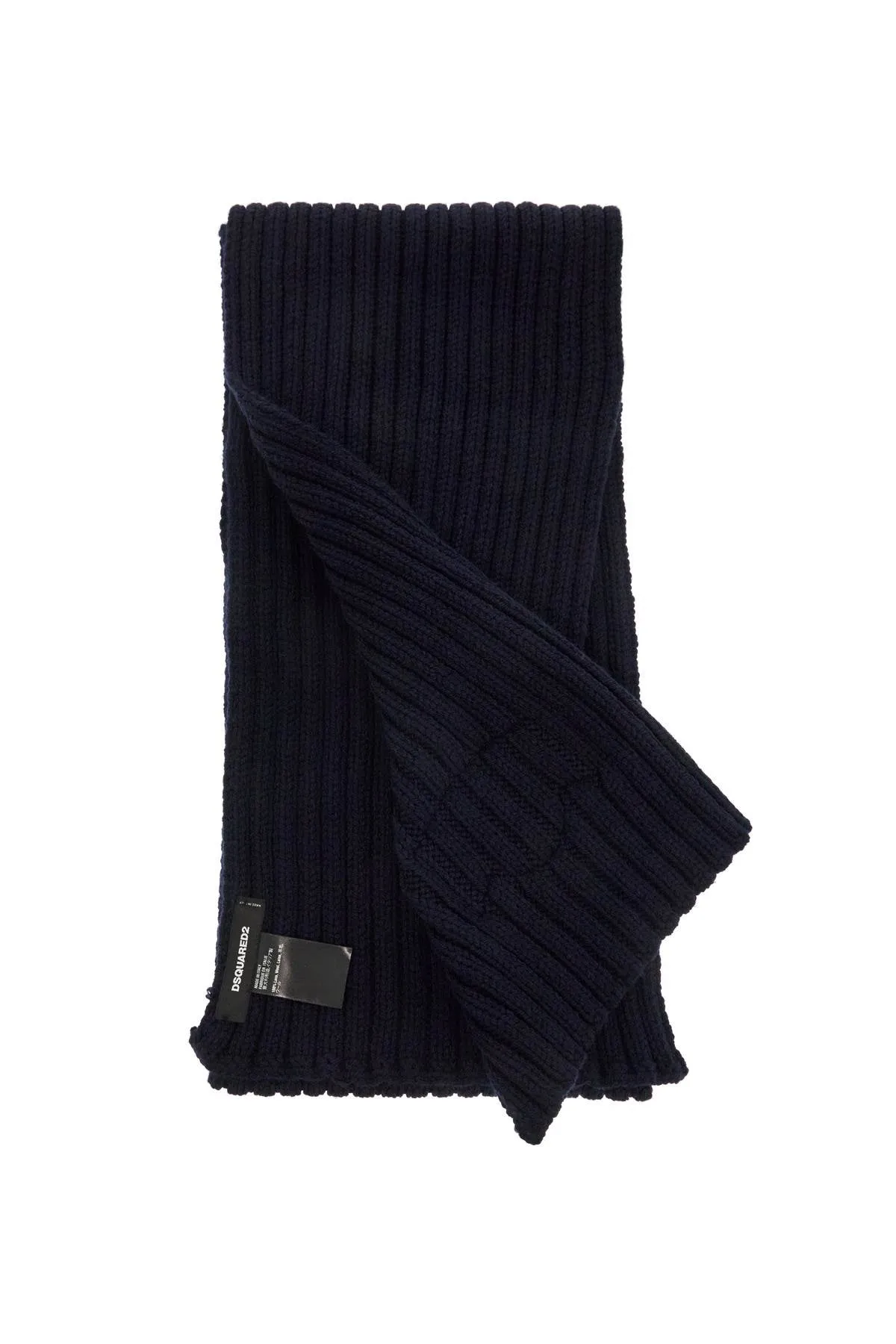 "wool ribbed scarf for a