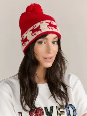 Reindeer Pom Pom Beanie