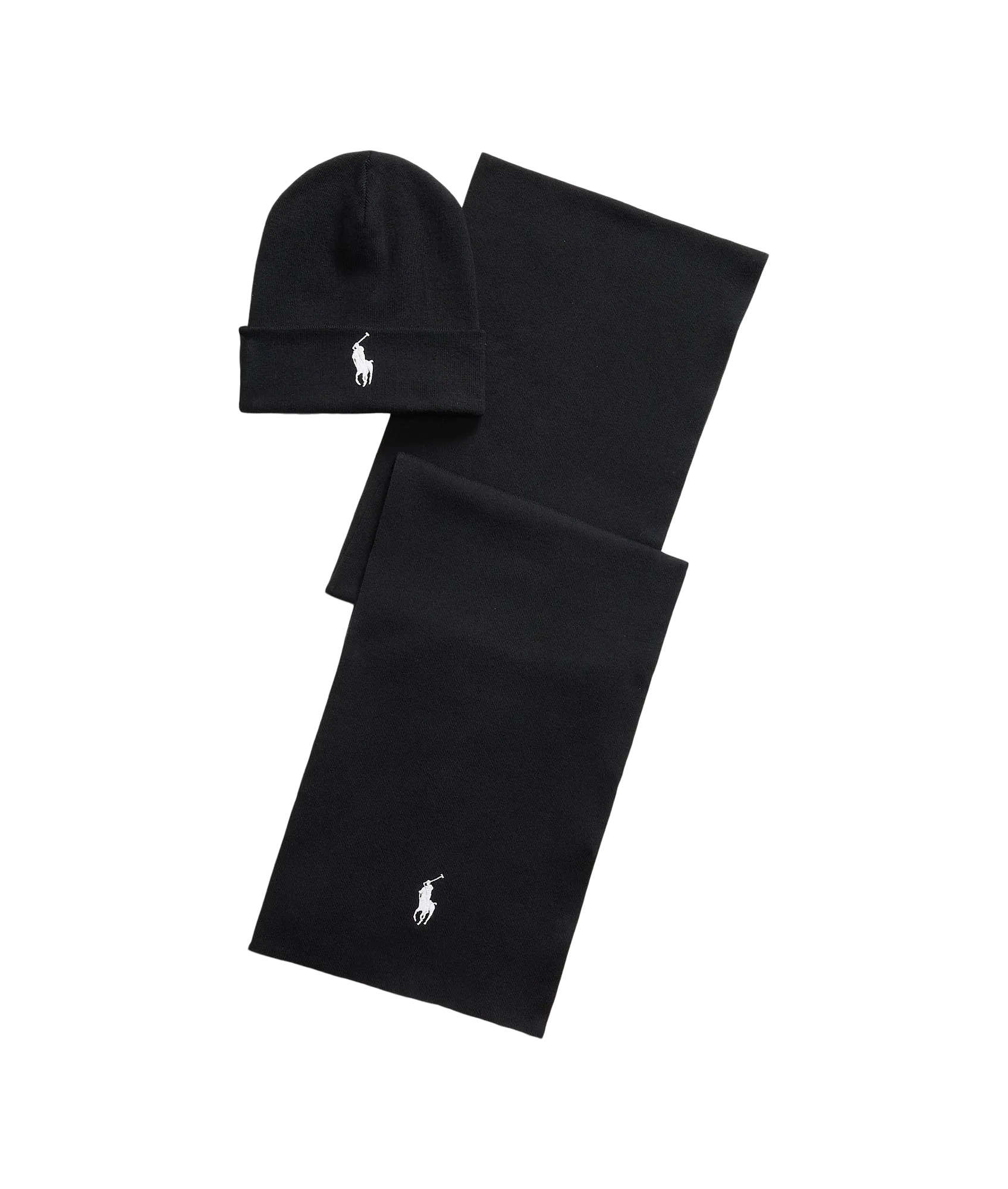 Rib-knit Cotton Beanie & Scarf Gift Set - Black