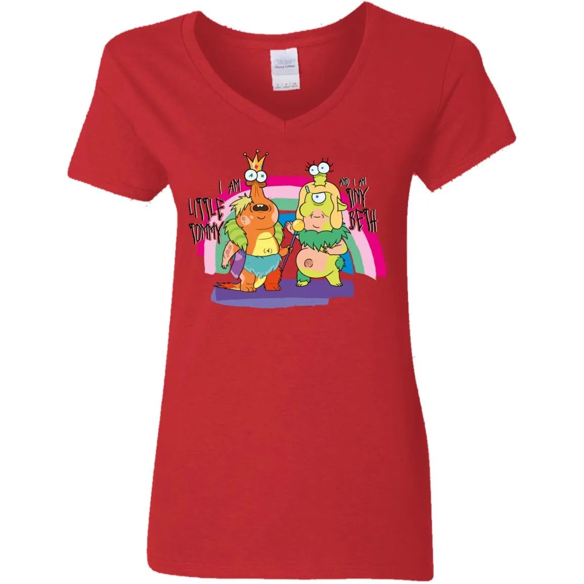 Rick And Morty Little Tommy And Tiny Beth Women V-Neck T-Shirt