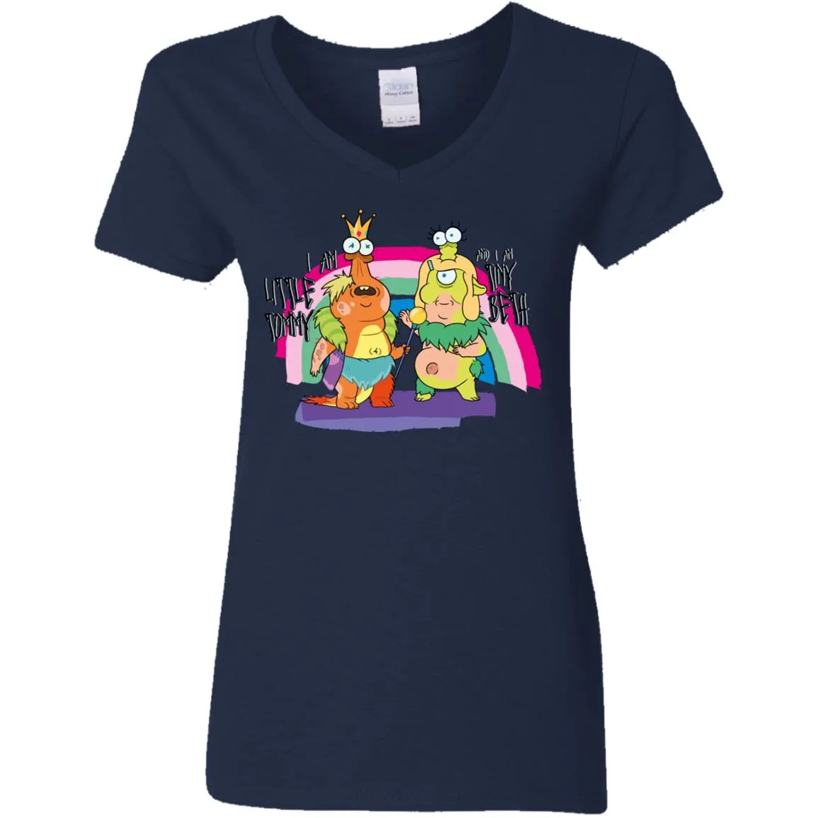 Rick And Morty Little Tommy And Tiny Beth Women V-Neck T-Shirt