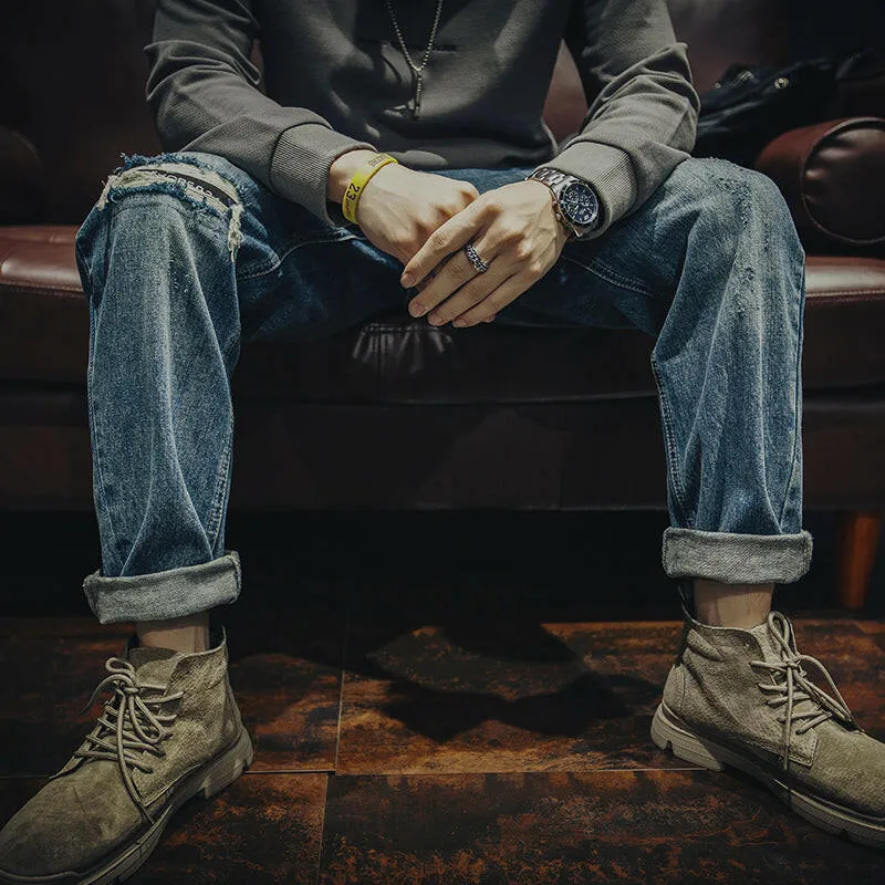 Ripped Men's Loose Jeans P0002