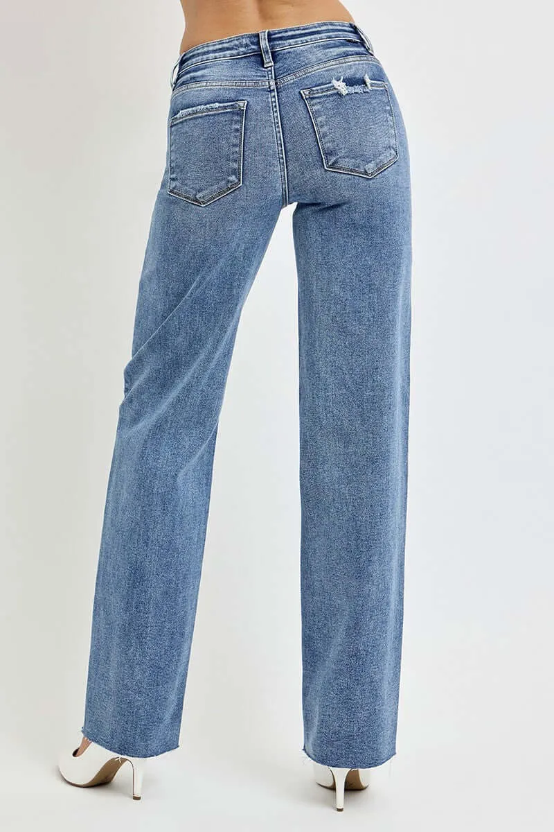 RISEN Full Size High Rise Straight Leg Jeans with Pockets