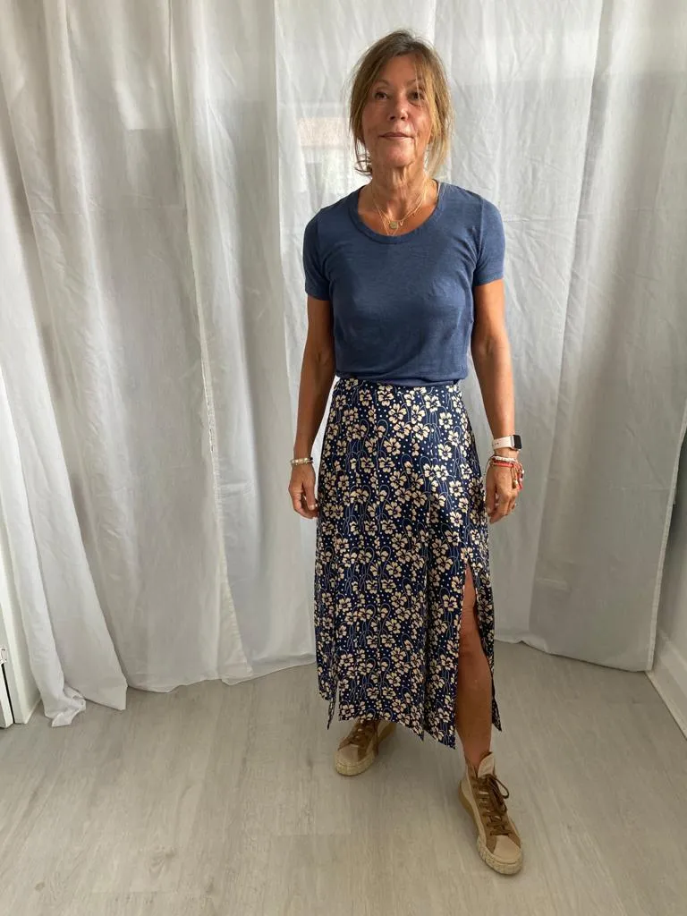 RIXO Georgia skirt in wallpaper floral