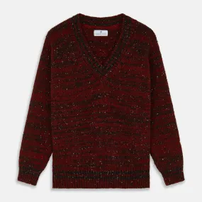Russet Red Melange Wool Hafod Cricket Jumper