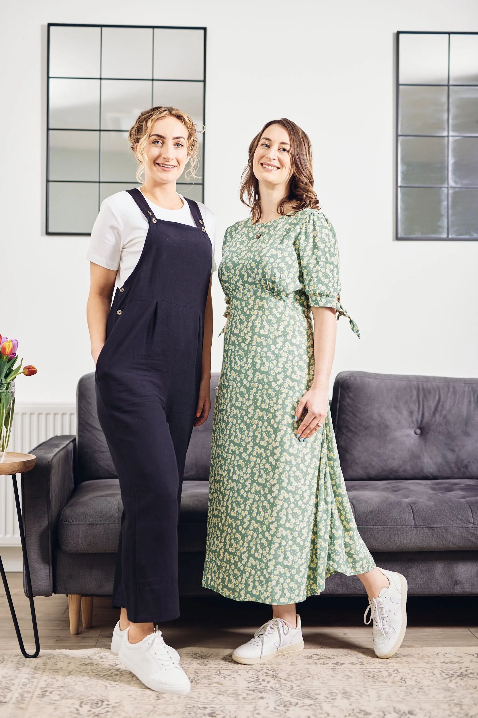 Sally-Grace - Tie Sleeve Midi Dress - Green