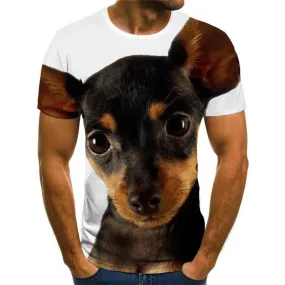 shirts dog Puppy Cute animal Hip hop tshirt 3D big Smart dogs Cool outfits men