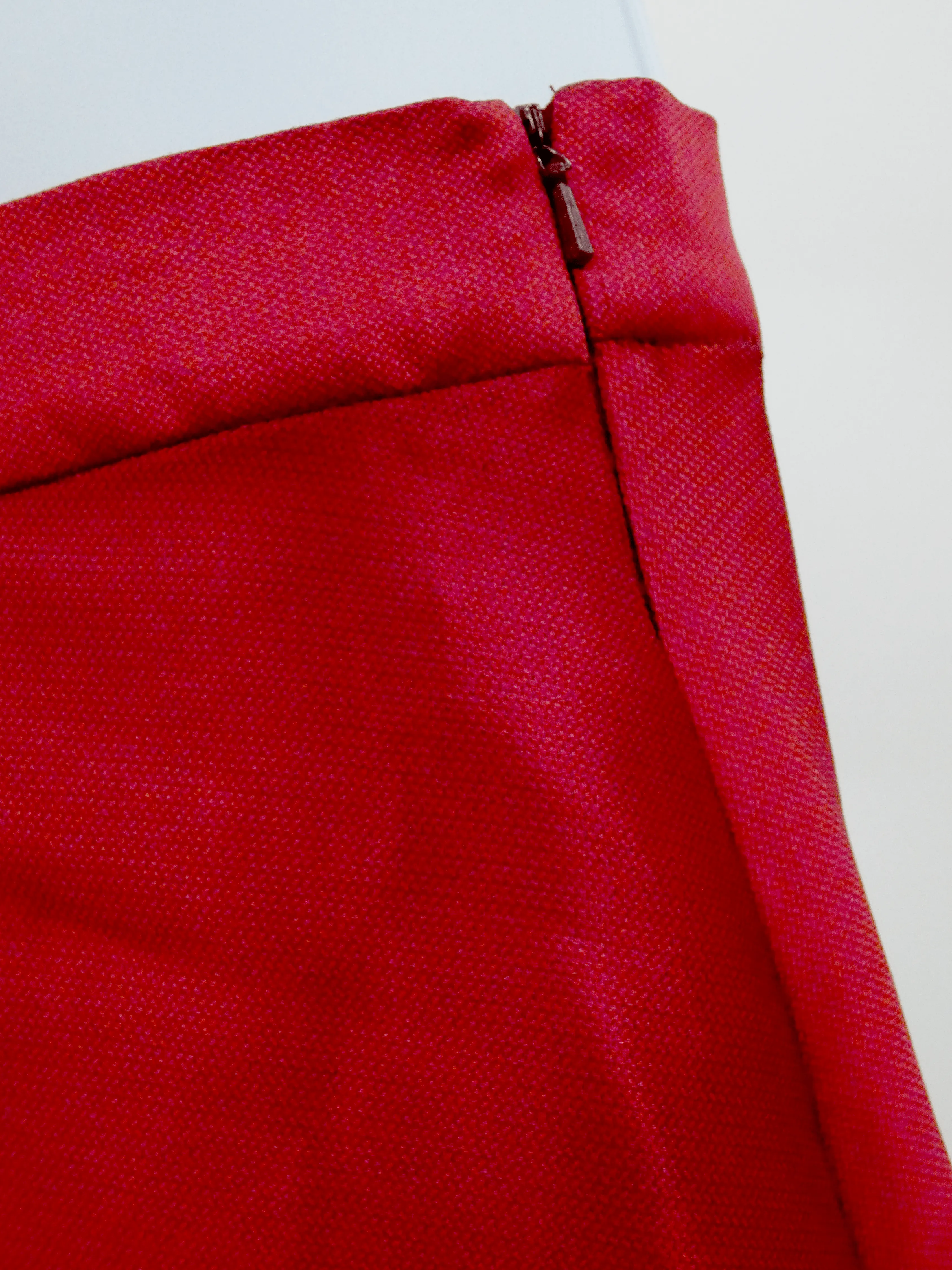Silk Flared Couture Red Skirt