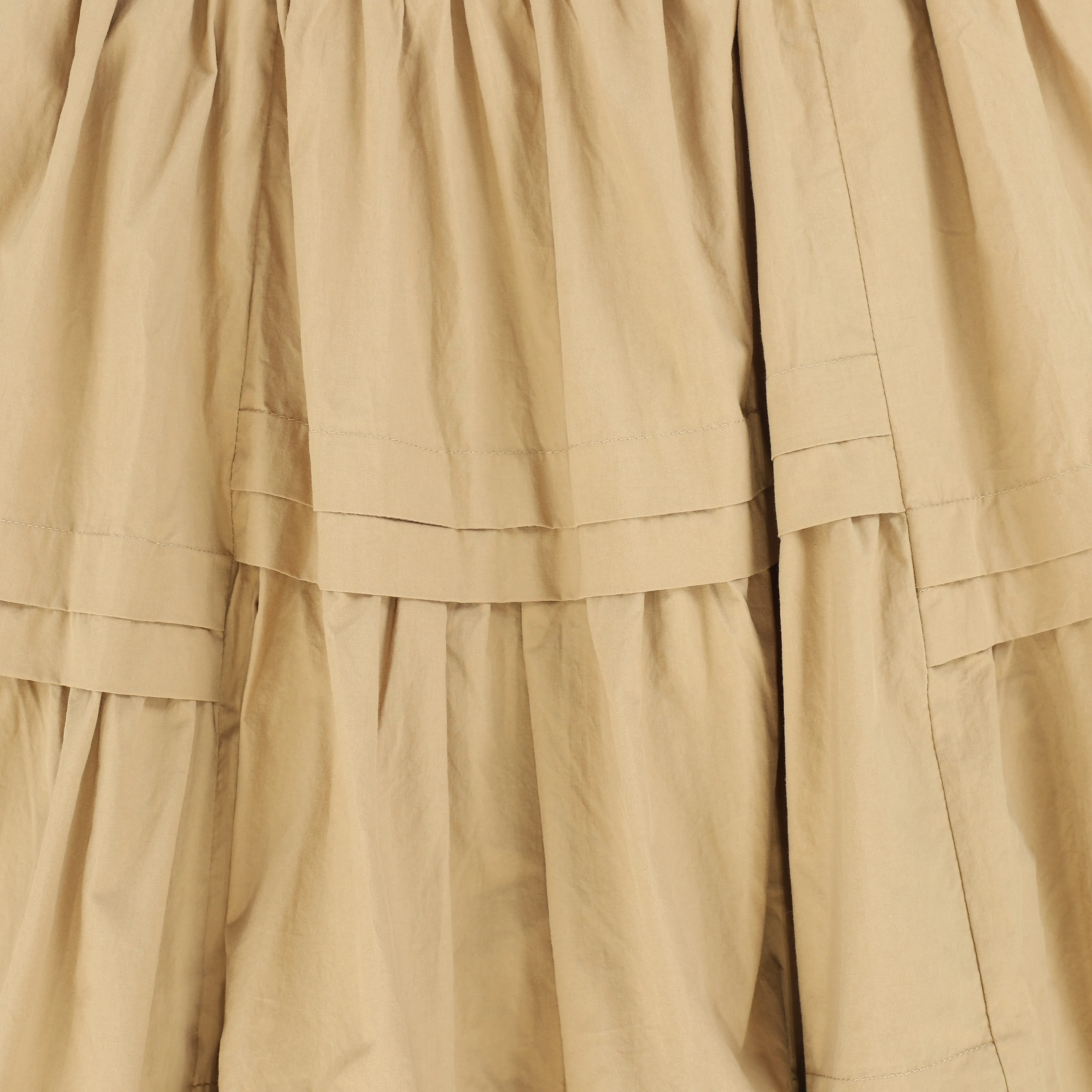 skirt midi tucks - tan