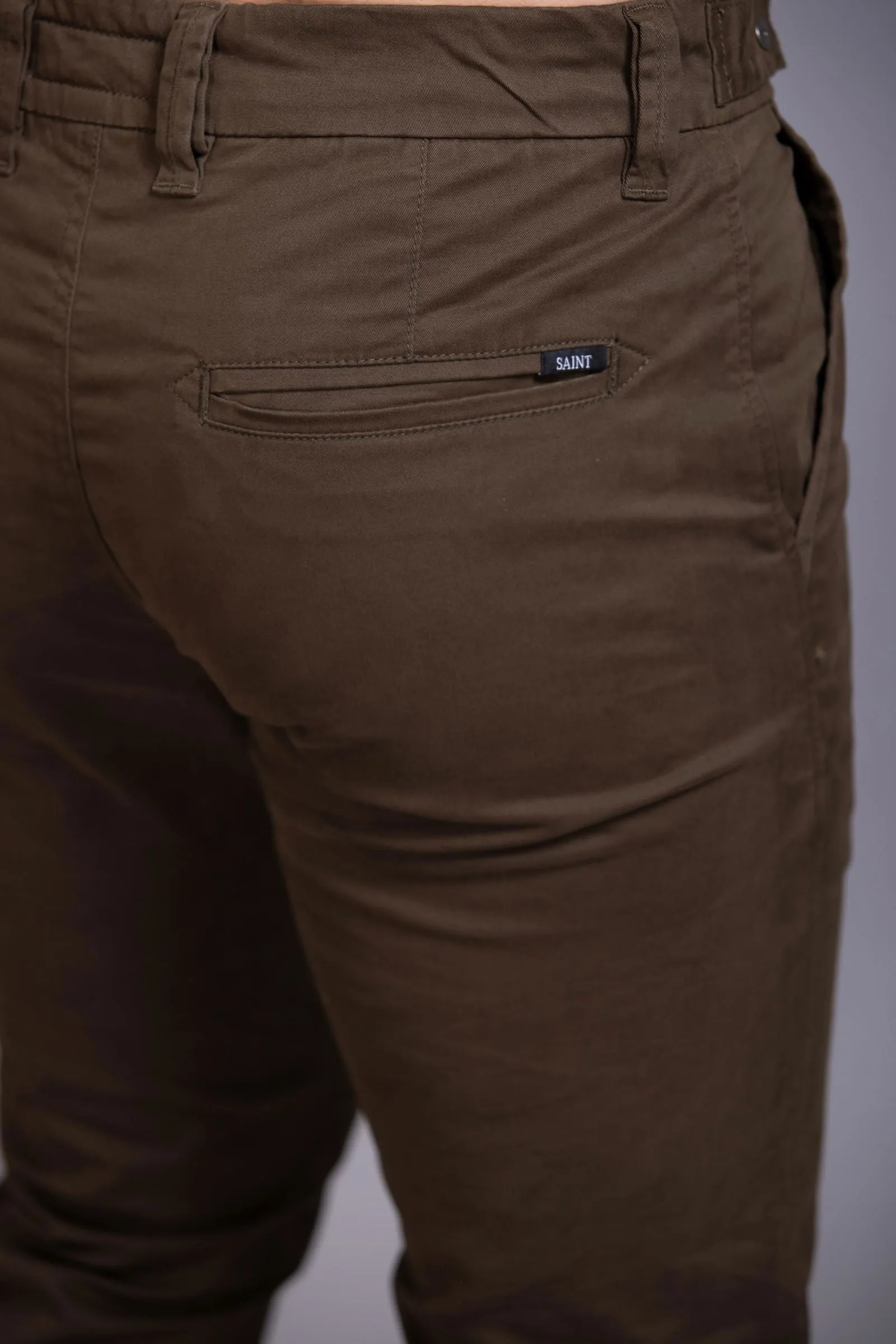 Slim fit cotton chinos-Dark Brown