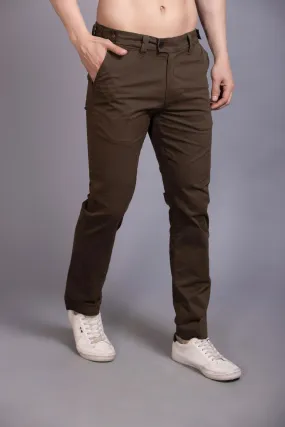 Slim fit cotton chinos-Dark Brown