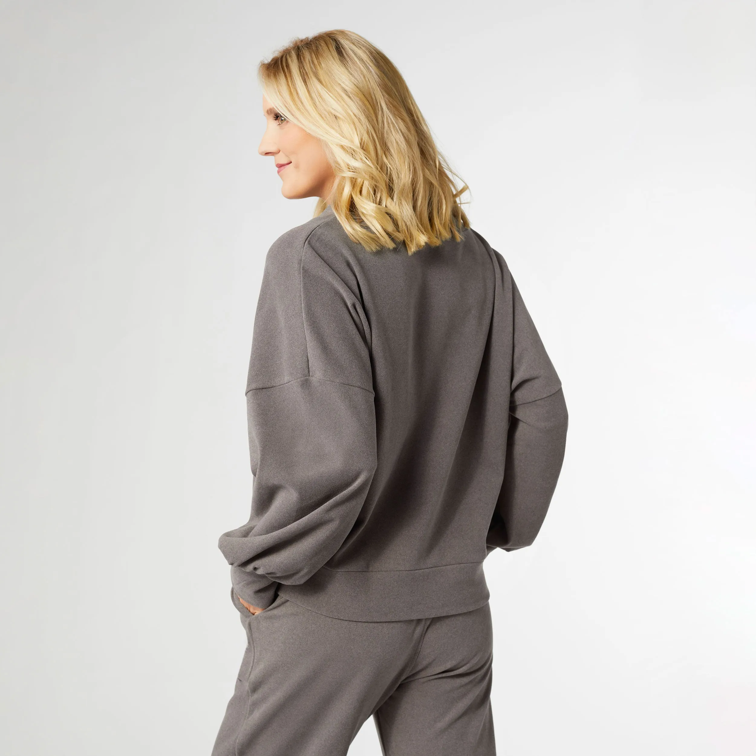 Smooth Zipper Pullover - Charcoal - Final Sale