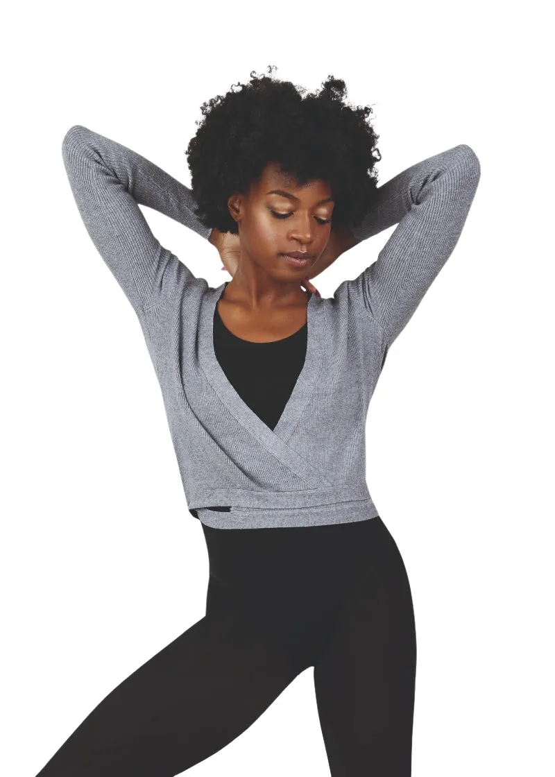 Soft Knit Ribbed Wrap Sweater