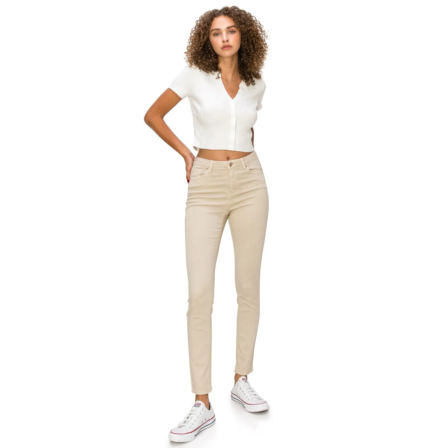 Soft Stretchy High Rise The Everyday Skinny Jeans - New Beige