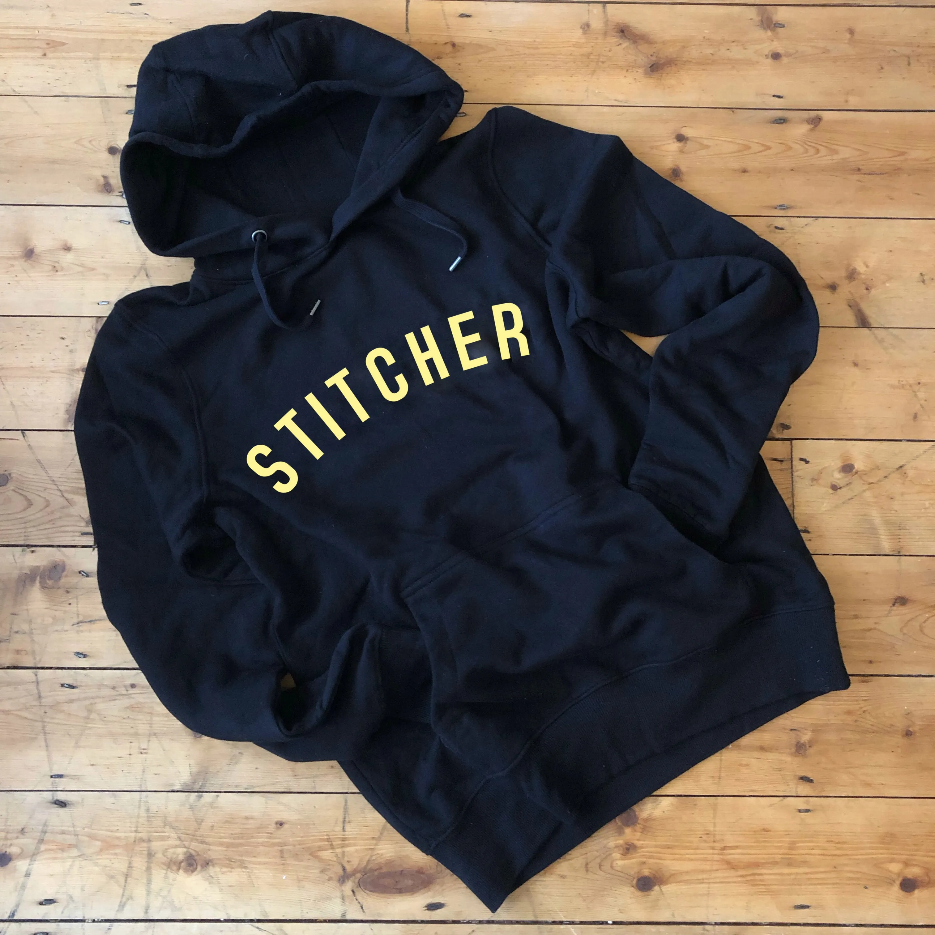 STITCHER Hoodie - 100% Organic Fairtrade Cotton - Pastel Font
