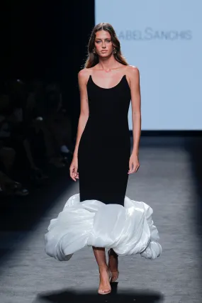 Strapless Fitted Dress with Ruffled Hemline