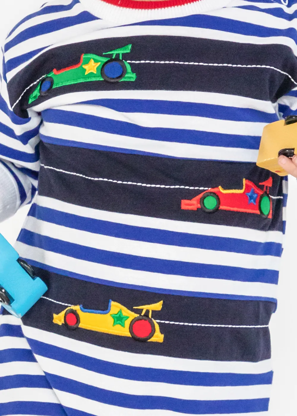 Stripe Knit Longall With Racecars