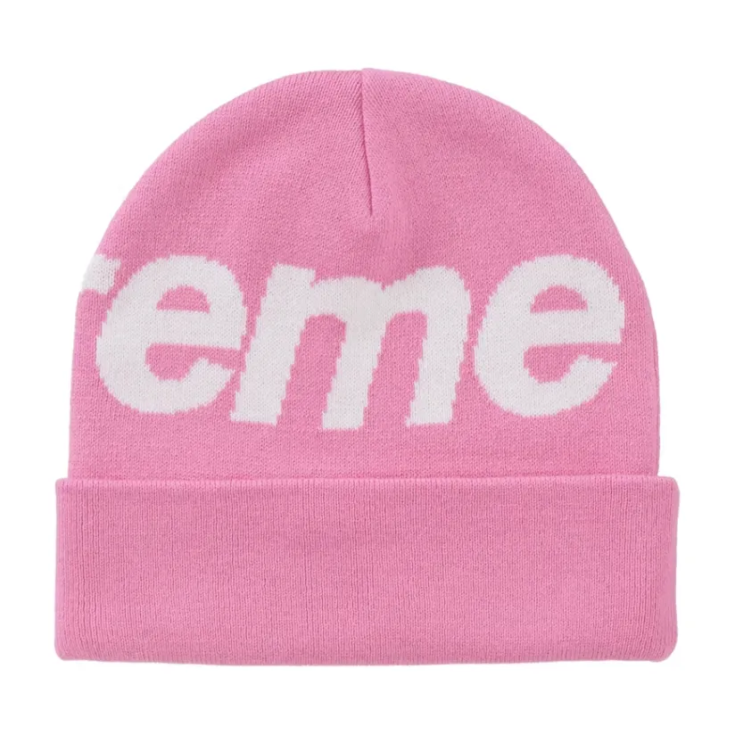 Supreme Big Logo Beanie (FW24) Pink