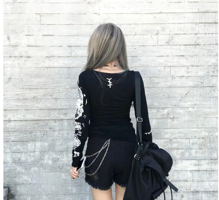 T-Shirt Gothique <br /> Style décontracté