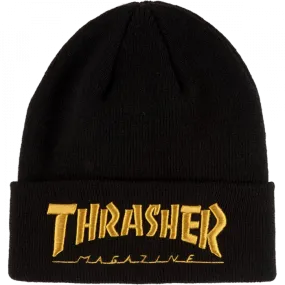 Thrasher Embroidered Logo Beanie Black / Gold