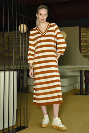 V - Iva La Revolution Dress Cinnamon Stripe