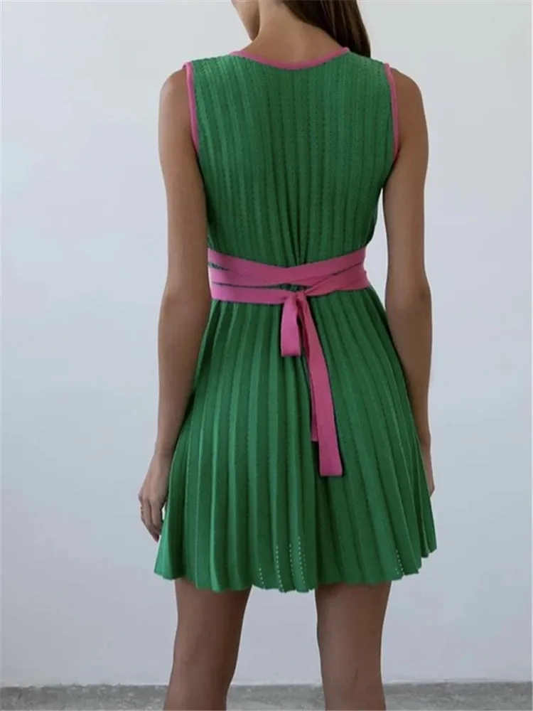 V-Neck Knitted Mini